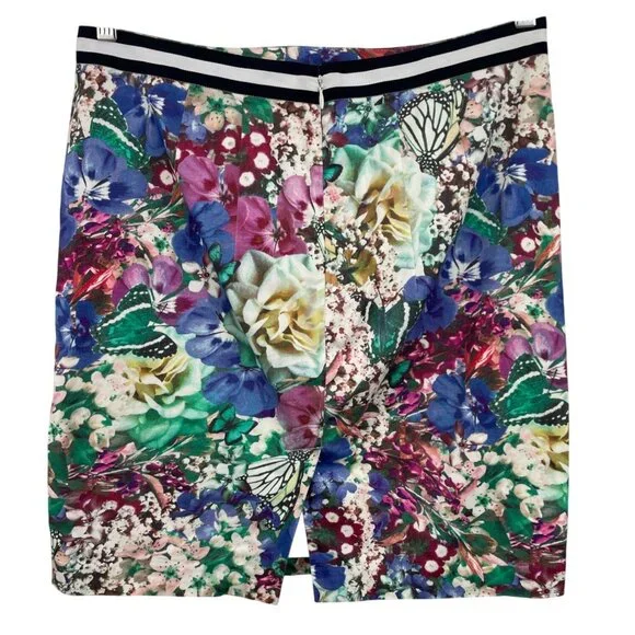 Tommy Hilfiger Floral Butterflies Lined Pencil Straight Skirt Womens Size 10 - Picture 2 of 10